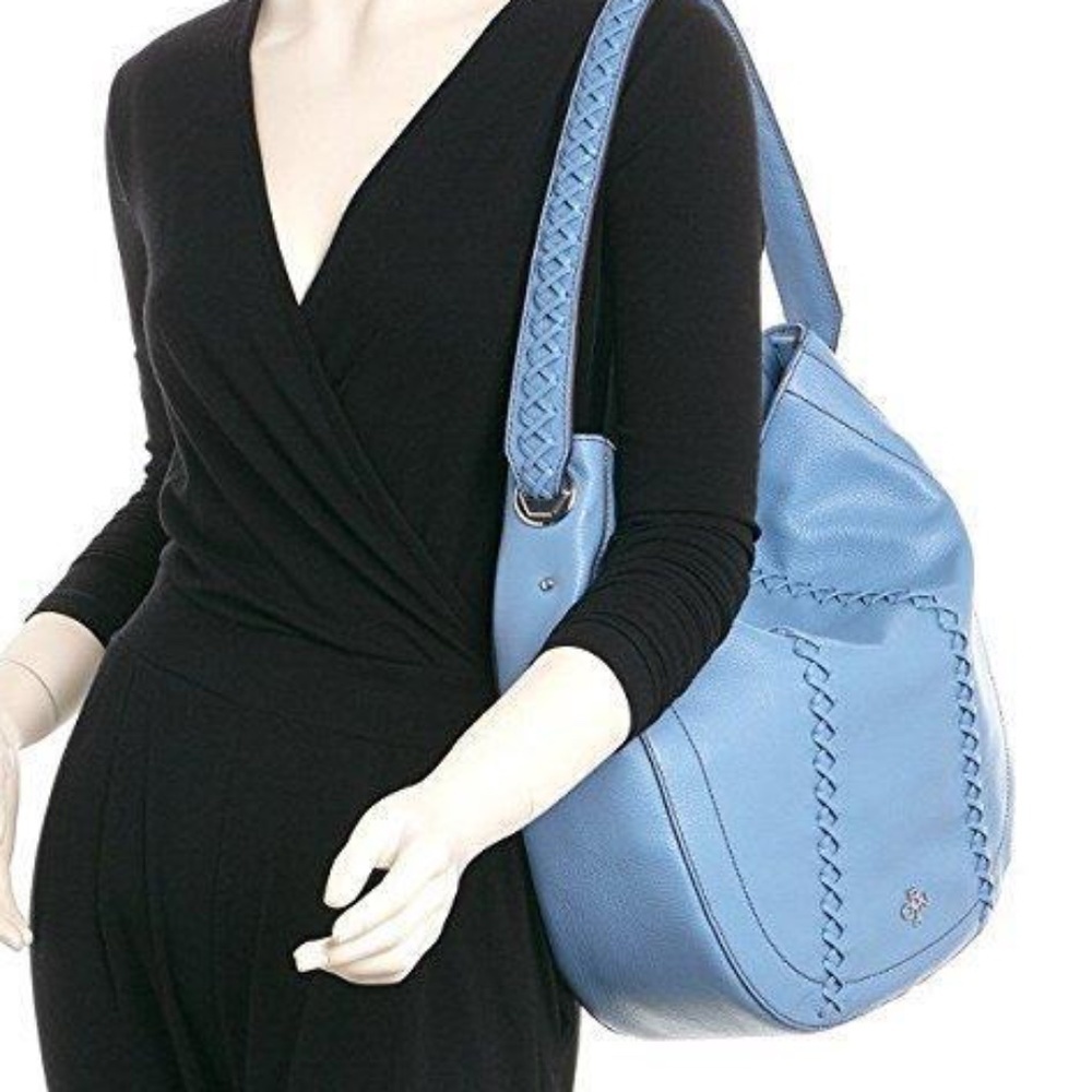 Blue orYANY Leather Hobo Bag, NWT